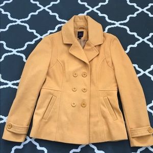 Mustard yellow 2B Bebe peacoat